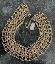 Chico's Set Gioiello Oro Opaco: Collana A Foulard Lunga E Bracciale Abbinate, Nuovo Con Etichette - Foto 2
