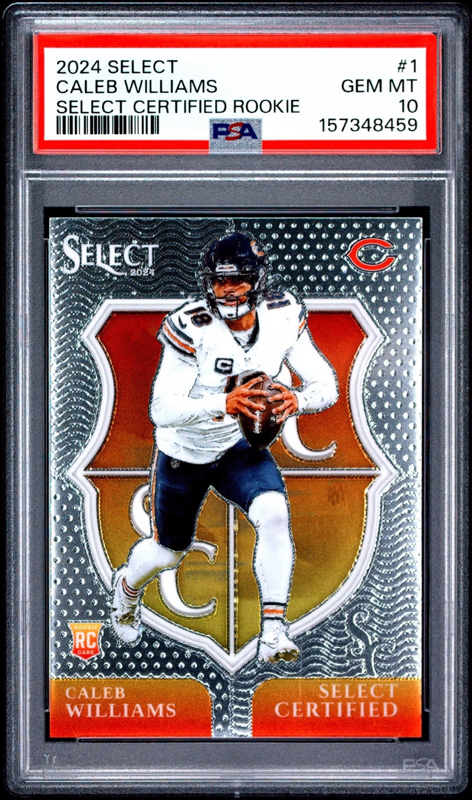 2024 Panini Select Caleb Williams Select Certified Rookie PSA 10 GEM MINT #1 RC 