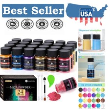 Mica Powder  24 Colors - 10g/Bottle of Natural Pigment Powder for Epoxy Resin  ...