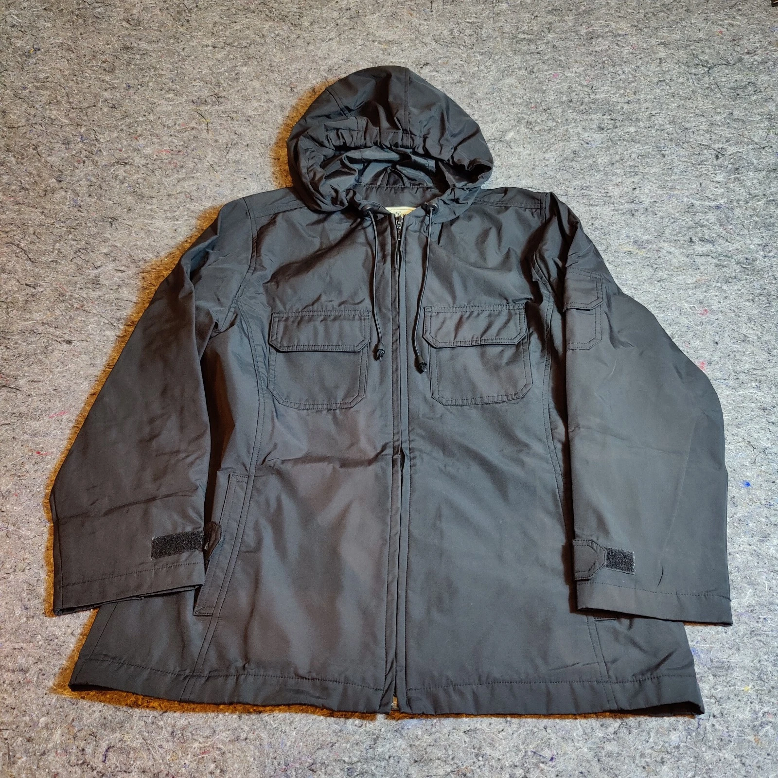 Eddie Bauer Jacket Mens Medium Black Hooded Waterproof Parka Coat Outdoors