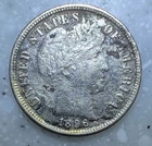 1896  Barber, Liberty Head, Morgan Dime 10c,  Fine Details - Pitted