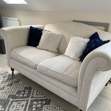 2 Seater Sofa Neutral Cream Damask Fabric Laura Ashley Classic interior design