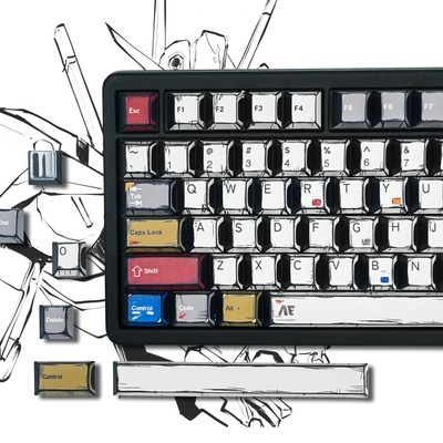 Retro Anime PBT Keycaps-Cherry Key caps, Manga Japanese Theme Keycaps 60 65 7...