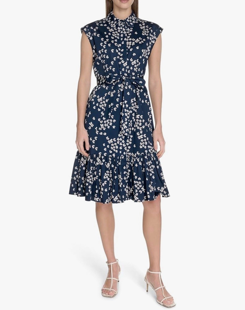 Calvin Klein Women's Cotton Self Tie Everyday Midi Dress 10 | eBay Calvin Klein Women's Cotton Self Tie Everyday Midi Dress 10 | eBay
