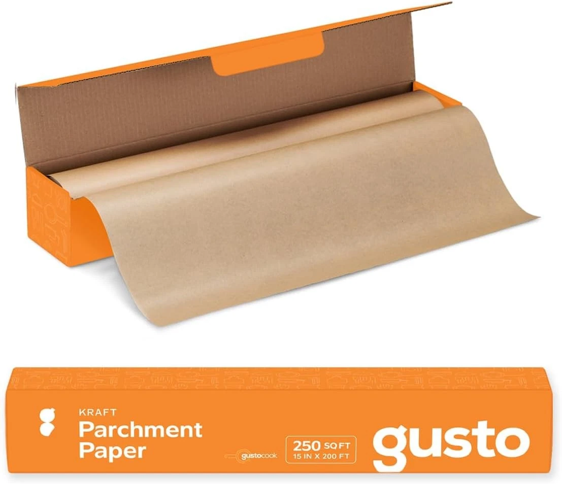 [15 in x 200 ft 250 Sq.Ft] Kraft Parchment Paper Baking Non-Stick Baking Paper