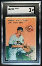 1954 Wilson Franks Bob Feller Cleveland Indians SGC 1