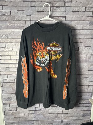 Vintage REPRINT* Harley Davidson Untamed Tiger Flame