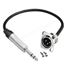 1/2PC 3 Pin XLR Male to 1/4" TRS Male Wire No Solder for Audio Installation