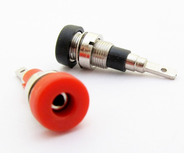 6pcs 2mm Binding Post Mini Banana Jack W/Long size 2 colors Red Black