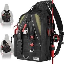 BRAND NEW W/ TAGS!!! Ghosthorn Fishing Backpack Tackle Sling Bag with Rod Holder