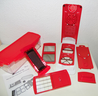 Neu Genius Original Multi-Schneider 10tlg Rot Stifte,Würfel,Viertel,Achtel,Hobel