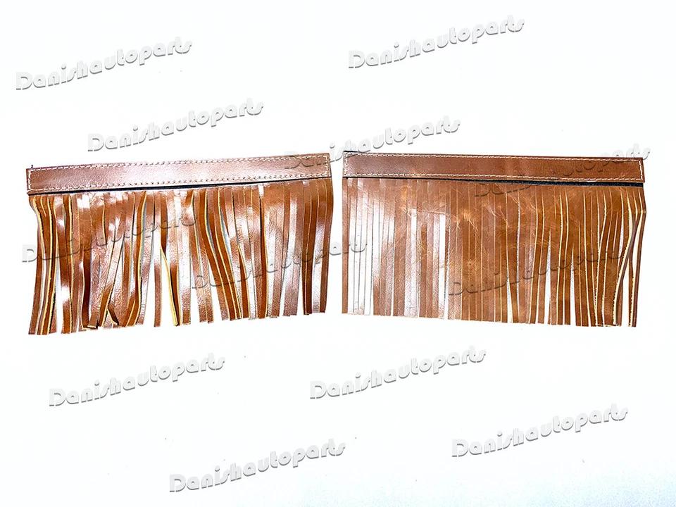 Indian Chief Handlebar Lever Grip Cover Foot Pedal Fringe Tassel Tan Leather - Imagem 4 de 4