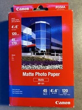 Canon Printer Photo Matte Paper, 4" x 6", 120 Sheets, brand New,MP-101,Inkjet