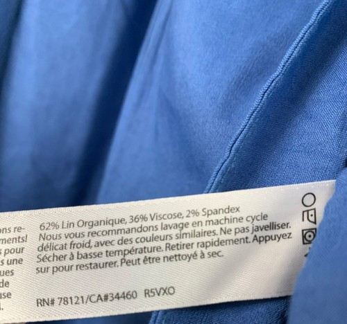 Eileen Fisher Blue Linen Blend Blazer Light Jacket Button Size 3X Top Blouse Zip - Picture 4 of 10