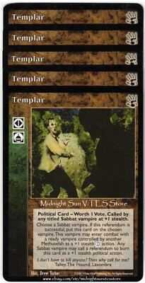 Templar x4 + 1 Black Hand V:TES VTES Vampire CCG