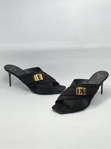 Balmain Uma Mules In Suede Leather size 37.5 - Picture 14 of 18