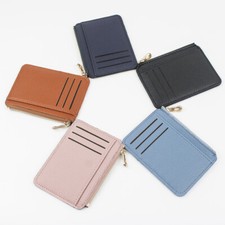 Men Small Card Wallet PU Leather Front Pocket Credit Card Holder Case Slim Purse