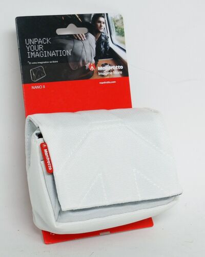 Manfrotto Nano II Camera Case 4.5" x 1.9" x 2.7" ID NEW White Grey Gray - Picture 5 of 6