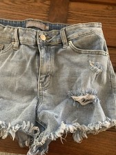 2 pair WOMEN SIZE 4 28 3/26 Denim SHORTS MID RISE Jeans FRAYED CUTOFFS