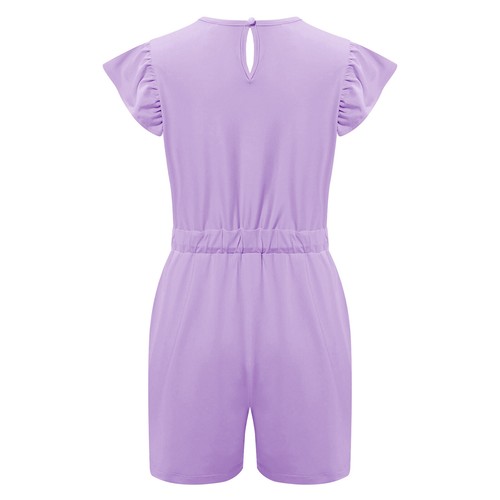 Kids Girls Rompers Preppy Clothes Jumpsuits Flutter Overalls Sports Playsuit - Picture 39 of 77