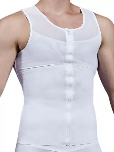 Camisa de compresión torácica ginecomastia para ocultar hombre boobs moobs moldeador hombres adelgazamiento - Imagen 18 de 27