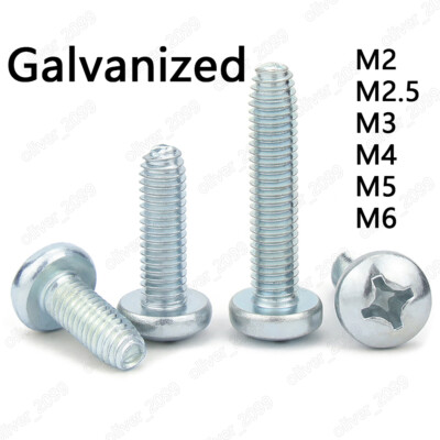 Galvanized Steel Phillips Cross Pan Head Thread Forming Rolling Screws M2-M6