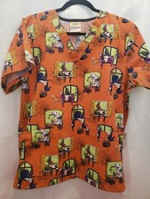 Women's Halloween Scrub Top, Tafford Brand, Size Medium
