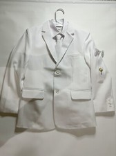 Spring Notion Big Boys' Modern Fit Dress Suit White Set for baptism, communion,