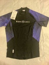 Aqua Lung Women's Short Sleeve Rashguard - Purple/Black Size Large New With Tags