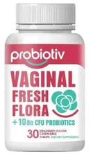 Probiotiv Vaginal Health Odor Flora Probiotics 30 Strawberry Chewable 10 Billion
