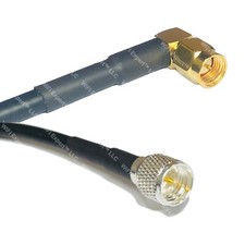 LMR240 SMA MALE ANGLE to MINI UHF MALE Coax RF Cable USA-Ship Lot