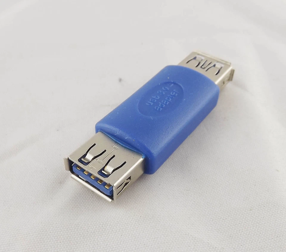 USB 3.0 Type A External Female To Female Connector Cable Extender Adapter Blue - Image 2 of 4