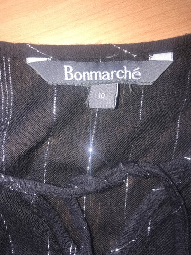 Bonmarche Black silver thread Long midi shift Dress size 10 bust 38” party event - Picture 6 of 6