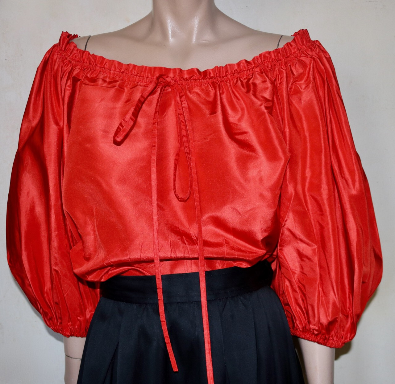 Camicia contadina rossa YSL vintage Yves Saint Laurent FR 38