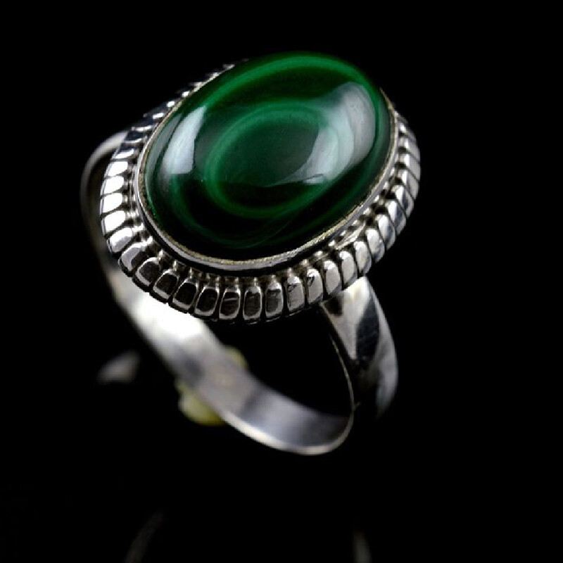 Malachite Ring 925 Sterling Silver Ring Christmas day Ring VS-291