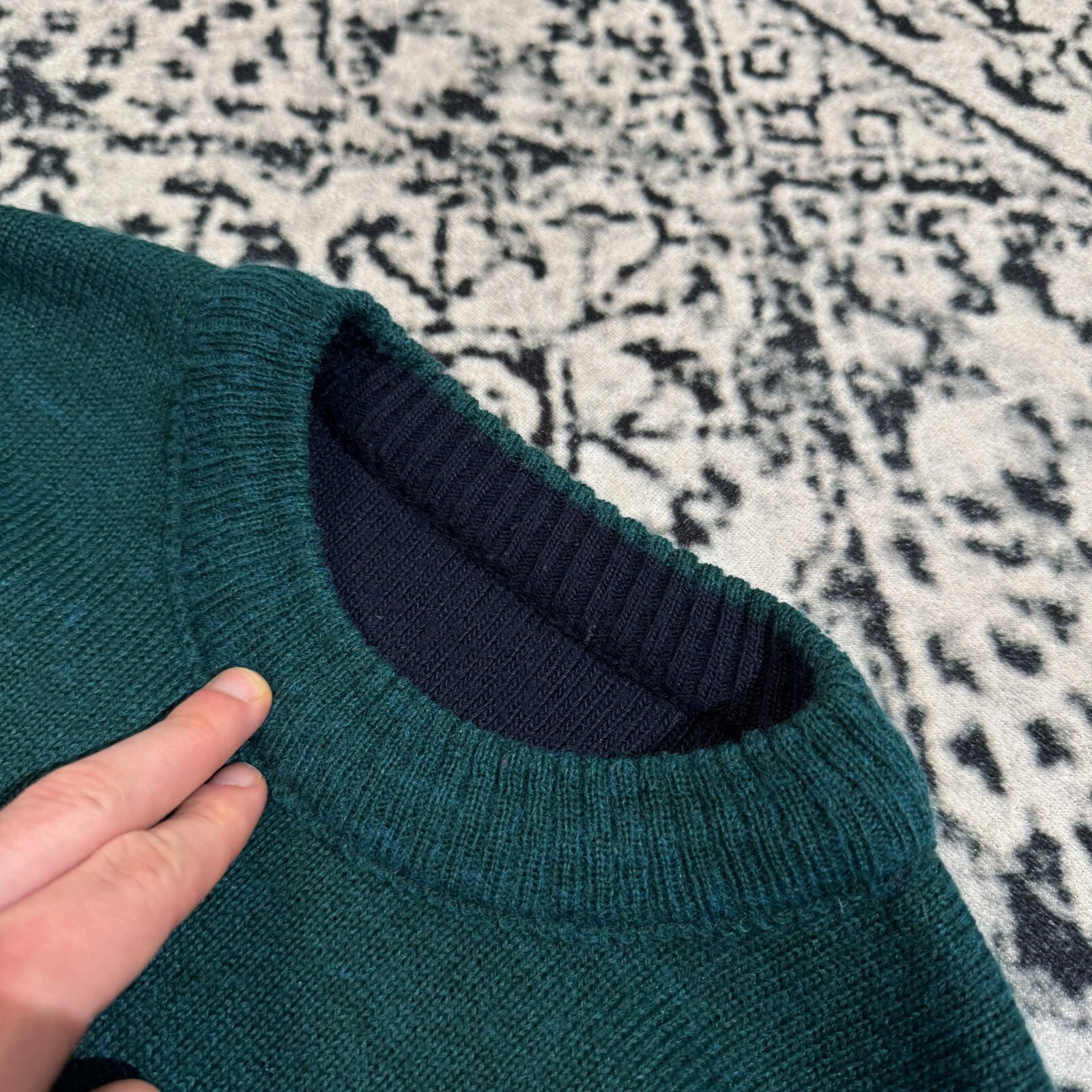 GUCCI Maglione lana verde unisex vintage taglia S boho grunge elegante casual vestibilità regolare