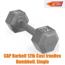 CAP Barbell 12lb Cast Iron Hex Dumbbell, Single