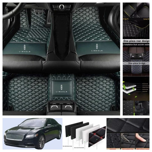 For Lincoln Continental 2017-2020 Car Floor Mats Leather Luxury Custom Carpets - Imagen 36 de 44