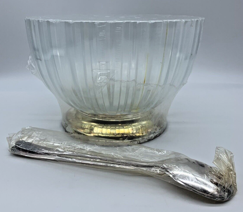 Vintage Godinger Italy 1982 Elegant Glass 3 Piece Serving Salad Set in Box New - Picture 5 of 9