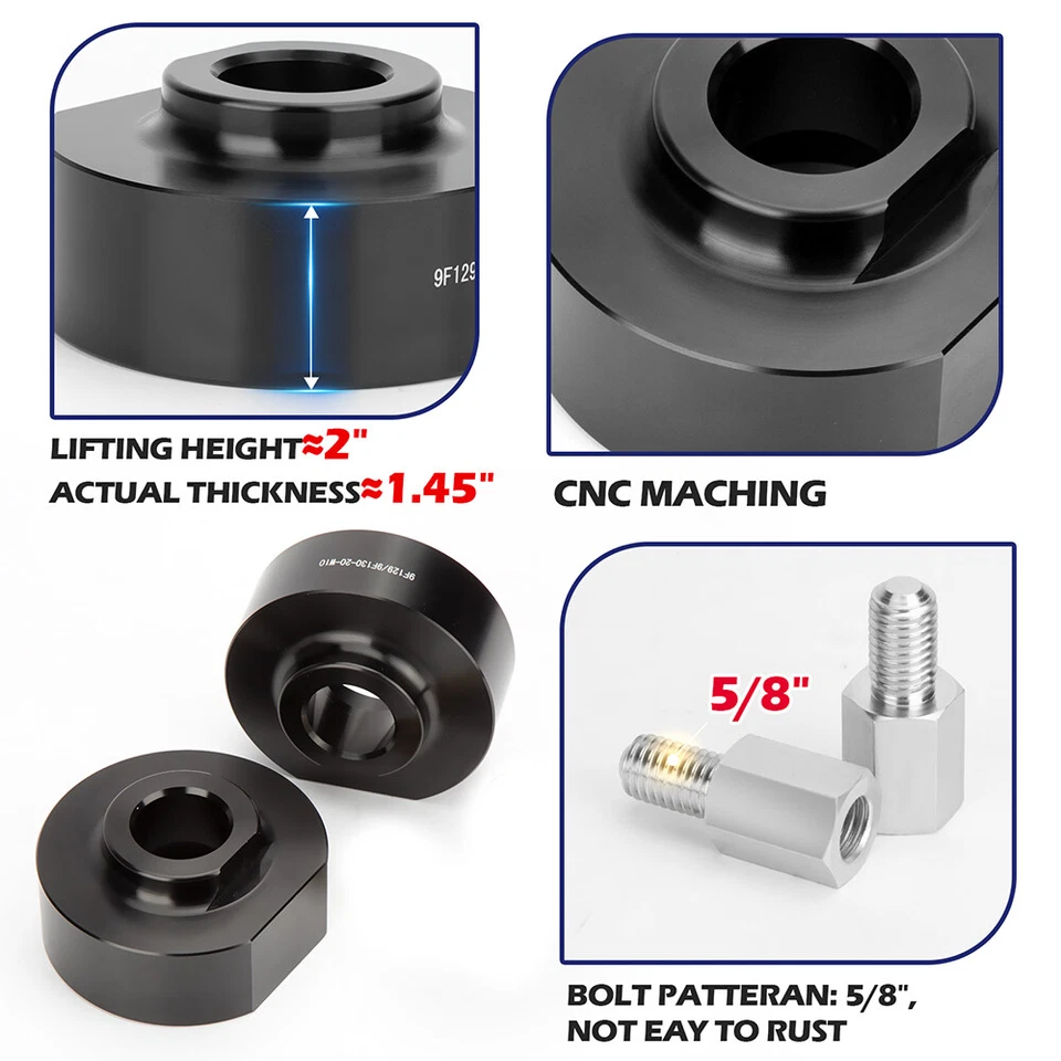 Kit de elevación niveladora espaciador de bobina delantero de 2" para 81-96 Ford Bronco 83-96 Bronco II 4x4 Foto 2 de 4