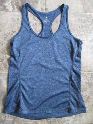 Icy Zone Small (Runs Medium) Racer Back Tank Top Shirt Blue Stretch Active Sport