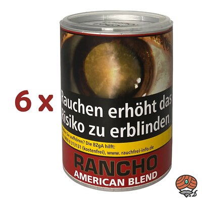 Rancho American Blend Zigarettentabak / Drehtabak / Stopftabak Dose 6x 190g