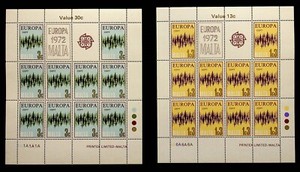 MALTA Sc 450-3 NH MINISHEETS OF 1972 - EUROPA - (DL24)