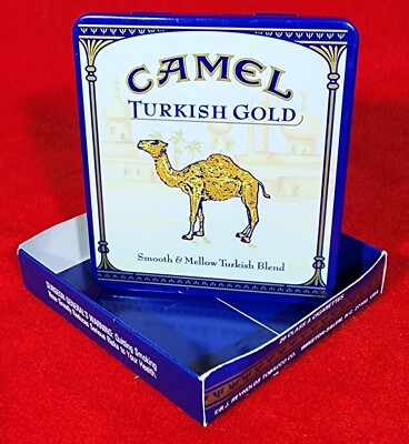 Vintage CAMEL TURKISH GOLD METAL CIGARETTE TIN/Box COLLECTORS CASE ~ GERMANY