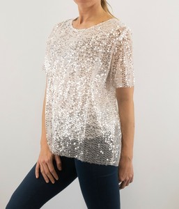 ladies white sequin top