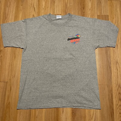 2000 NASCAR Daytona 500 T-Shirt Mens XL Gray Great American Race Single Stitch
