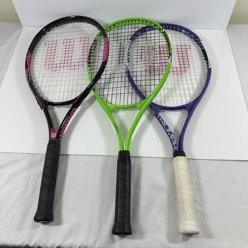 3 Wilson Tennis Rackets Triumph V-Matrix Hope Stop Shock Pink Purple Green - 第 1/14 張圖片