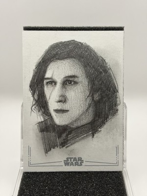 Kylo Ren Silver Foil Sketch By Andrew Fry 1/1 Topps Star Wars Galaxy 2025