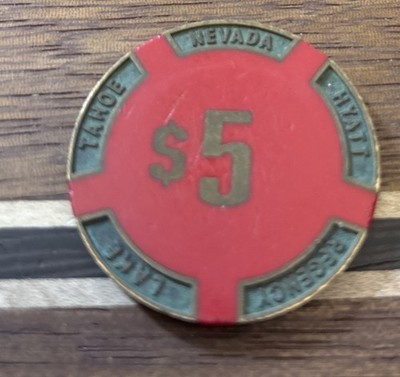 Hyatt Regency Casino Lake Tahoe Nevada $5 Casino Poker Chip