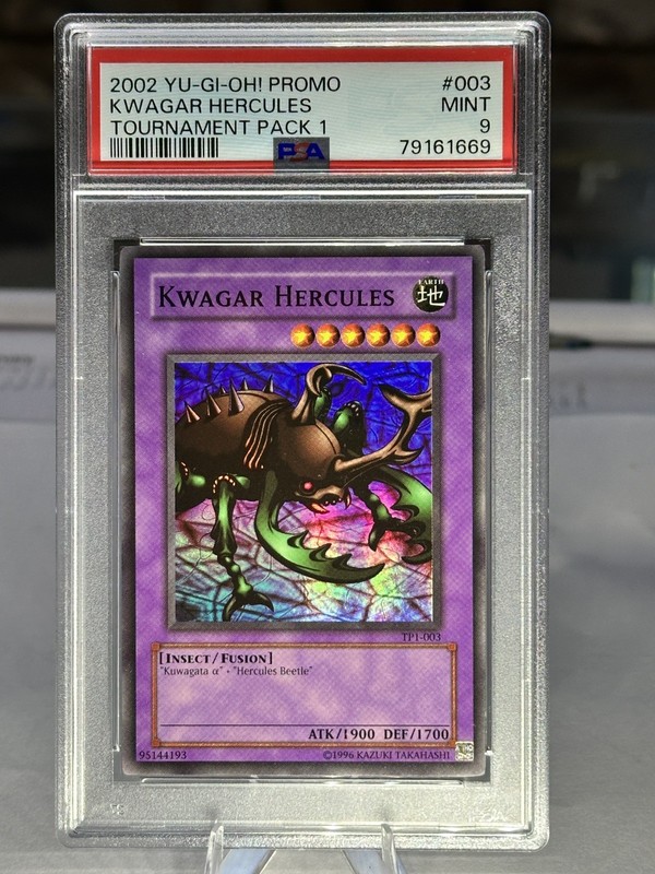 2002 YU-GI-OH! PROMO TP1-TOURNAMENT PACK 1 #003 KWAGAR HERCULES PSA 9
